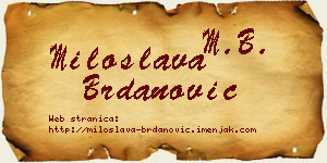 Miloslava Brdanović vizit kartica